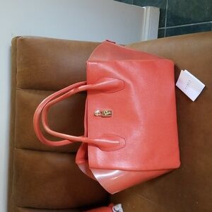 Furla bag orange jelly and leather